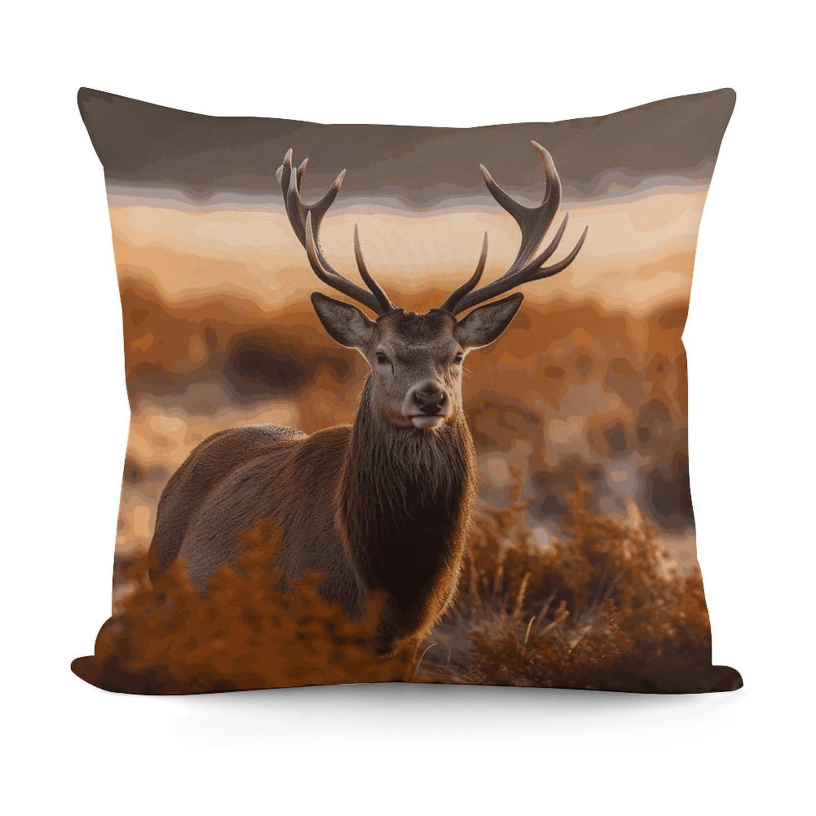 VstaDank Antler Red Deer Throw Pillow Covers 18x18 Inch Soft Couch Home Decor Cushion Cover Comfortable Plush Square Cushion Case Farmhouse Decorative Pillowcase for Living Couch