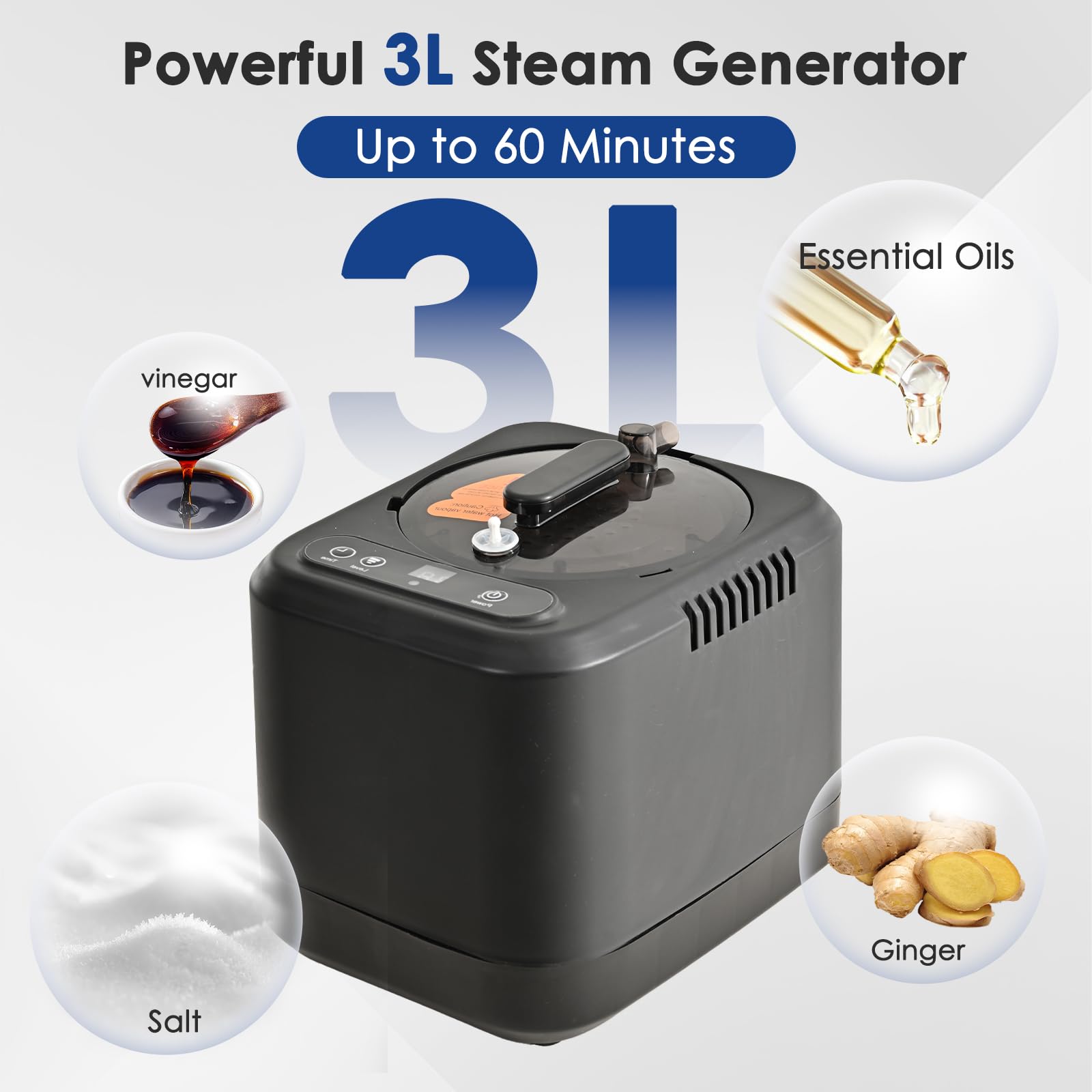 ILLUMIGY Portable Sauna,Sauna Box for Home Full Body Personal Steam Sauna Tent with 3L Steamer,Remote Control, Folding Chair,Sauna Tent for Gym,Pilates,Garage,Hot Tub - 71.4