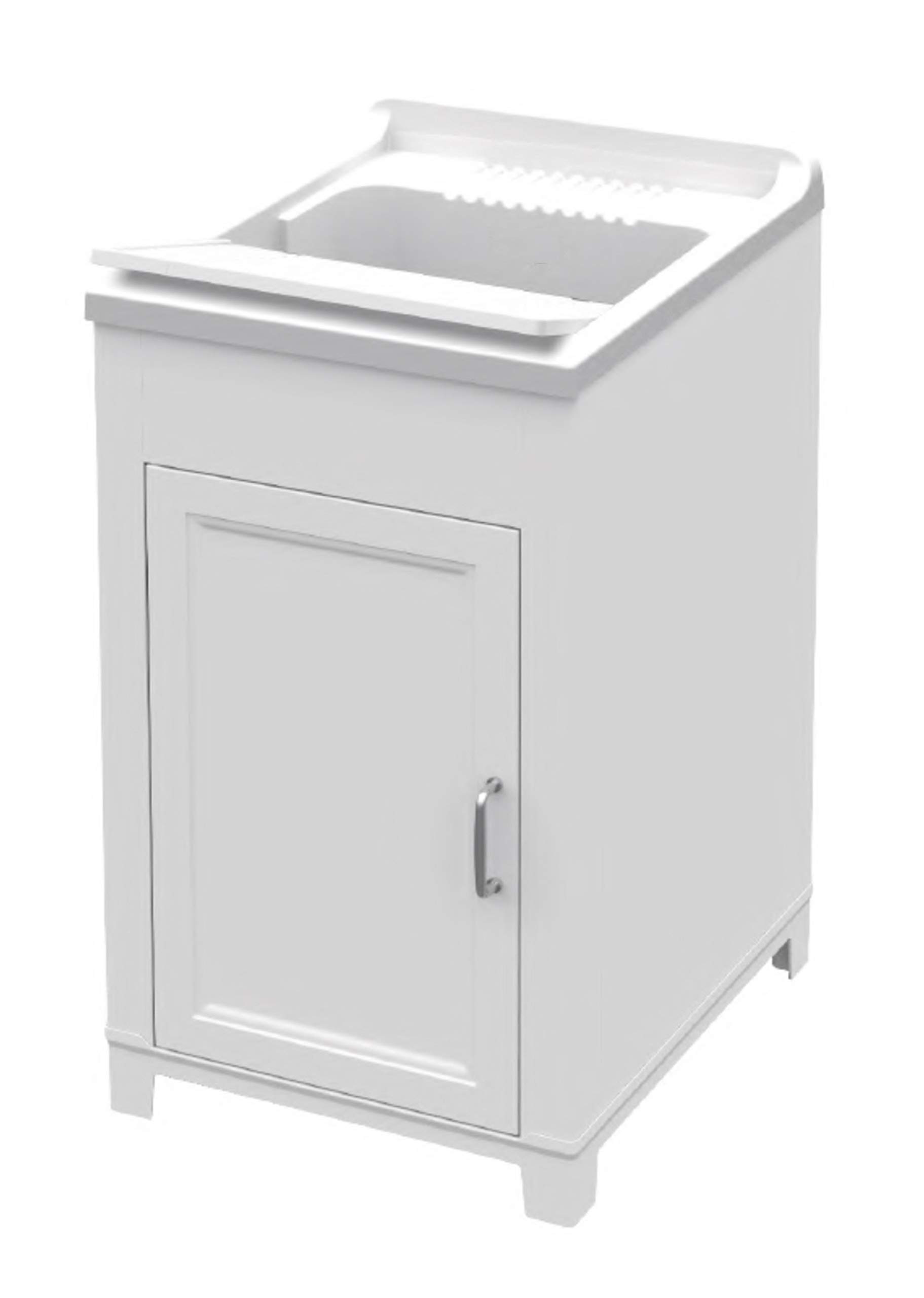 Buyly Mueble lavabo resina con puerta única, bañera con tabla de lavado de resina, interior/exterior. 45 x 50 x 85 cm