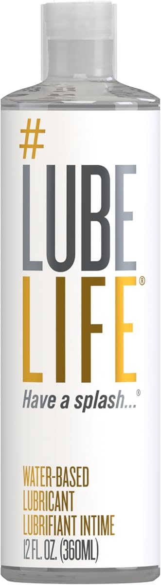 LubeLife Water-Based Lube – Personal Lubricant for Men, Women & Couples, Travel Size, Non-Staining, Easy Clean-Up, Toy-Safe, 12 Fl Oz