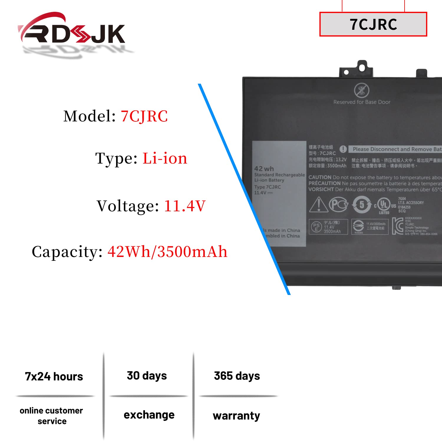 Amazon.com: RDSJ 7CJRC Laptop Battery for Dell Latitude 7470 7270