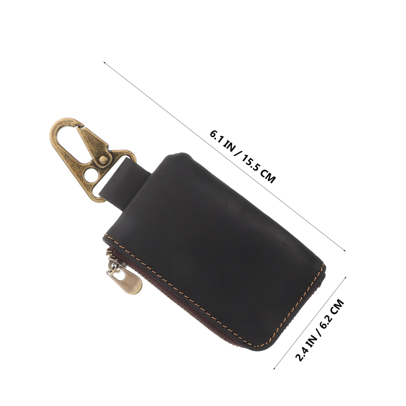 Ipetboom Men's Leather Keychain Wallet with Zipper Closure Coin Purse for Earphones and Keys Compact Pouch for Business and Travel Elegant and Versatile Design