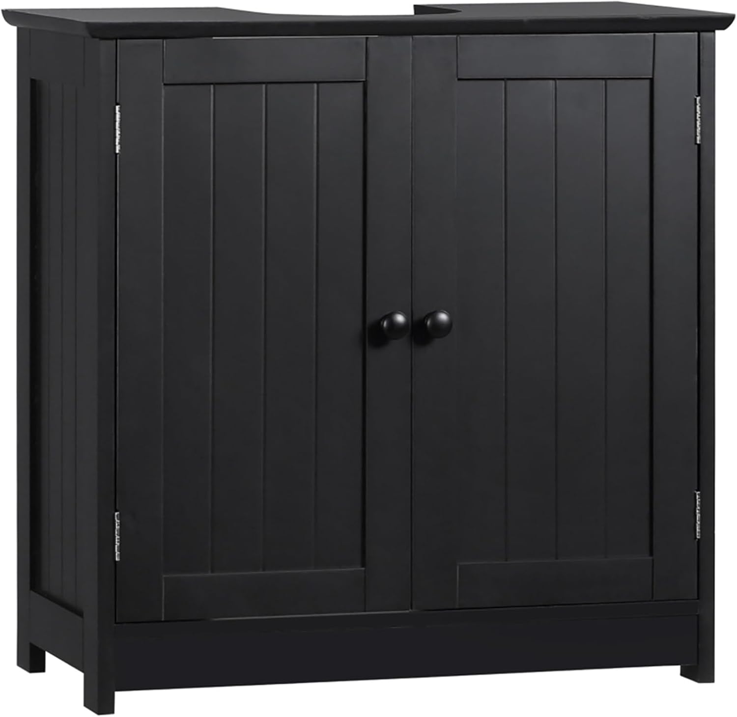 Bathroom Vanity Without Sink 23.5" Floor Cabinet Under Sink Vanity Cabinet Base w/ 2 Doors & Adjustable Shelf,Pedestal Sink Storage Cabinet Base Space Saver Organizer Medicine Cabinet,Black