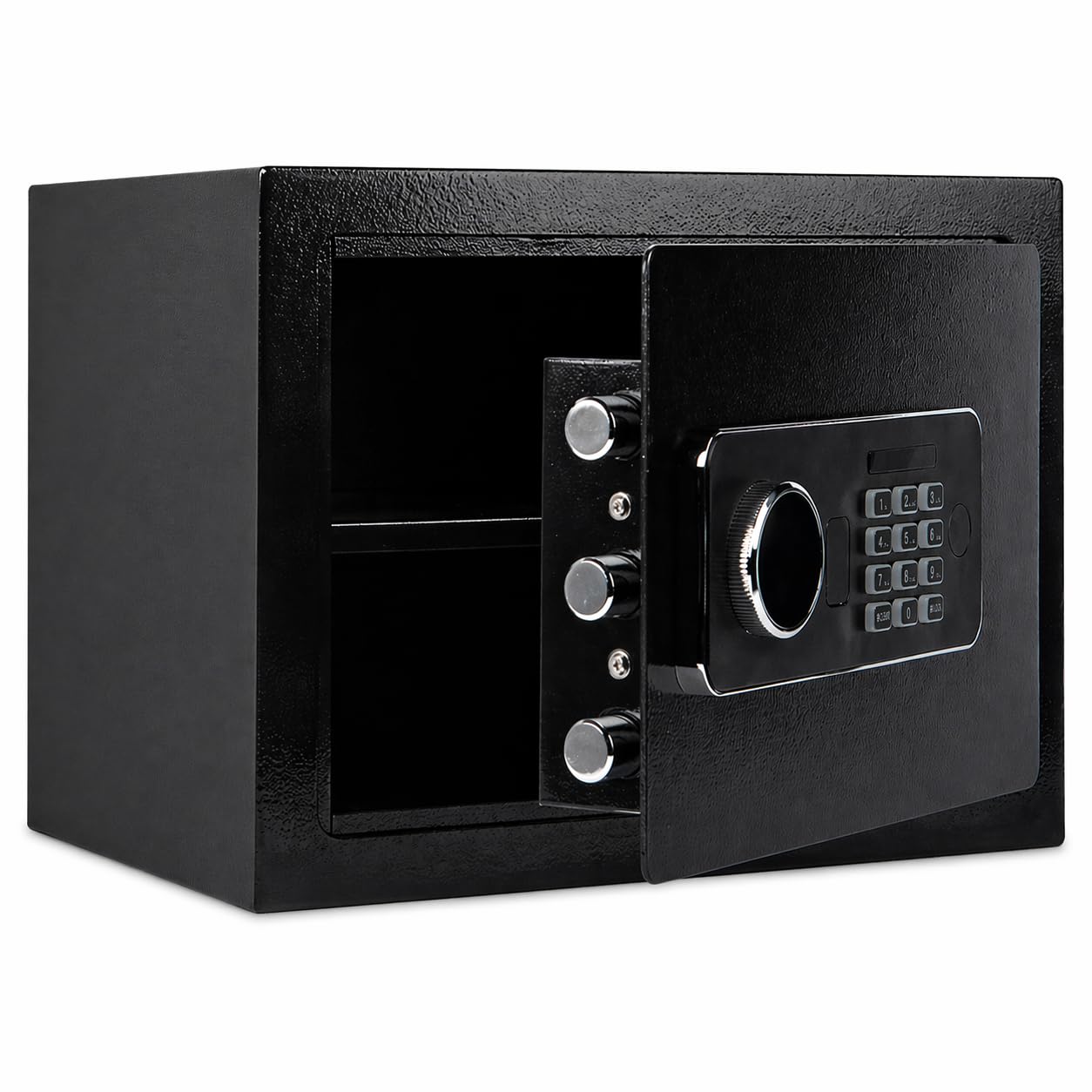 Caja de seguridad de acero con teclado digital y cerradura electrónica, llave de emergencia abierta, caja fuerte negra de 21 L para dinero en efectivo, joyas, documentos, 35 x 25 x 25 cm