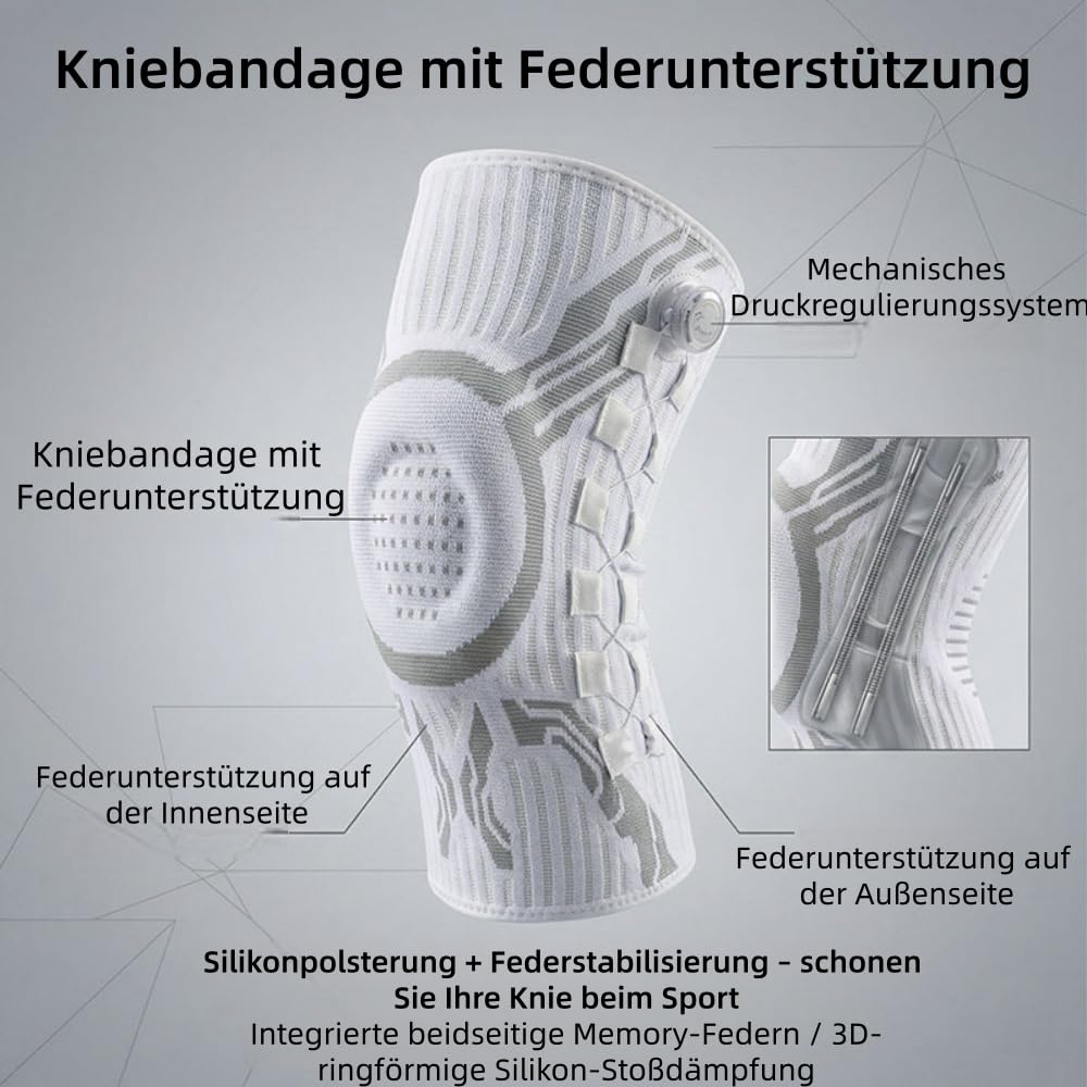 MEIION reha komfort Verstellbare Kniebandage mit Drehknopf, Atmungsaktiv und bequem,Kompression für Sport, Alltag, geeignet für Damen und Männer