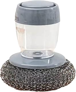 Dish Scrubbing Brush,Pan Brush，Kitchen Rust Cleaning Scrubbers Steel Rust Removers Scraper Brush Kits Metal Scrubbing Brushes Kitchen Cleaning Brush Dishwashing Br (Color : Steel Wire)