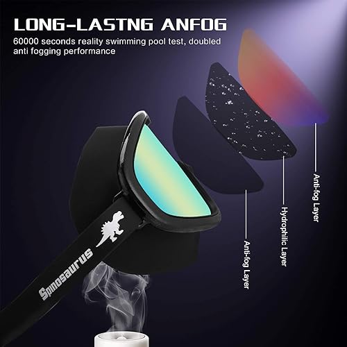 Miniatura 4 de Gafas de natación, gafas de natación de moda, anti rayos UV, antivaho de marco ancho para adultos