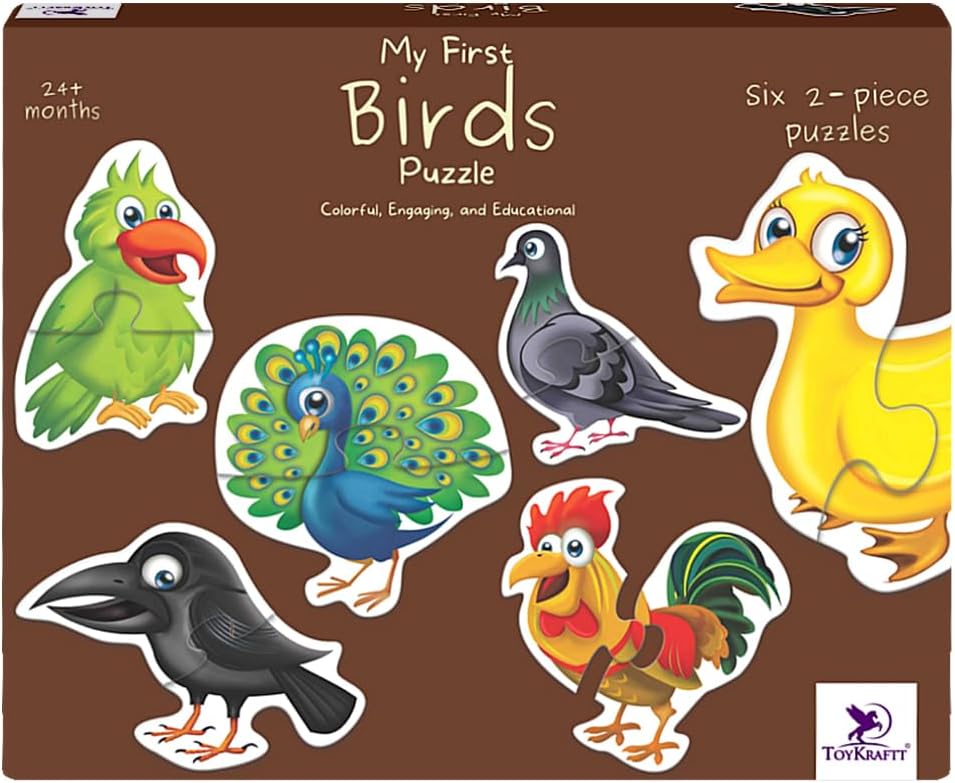 - TOYKRAFTT Chunky Infant Floor Puzzle Toy, 2 Piece Puzzles for Kids Age of 2-3 Years, Animal Puzzles for Boys Girls, Educational Toys My First Birds Puzzle