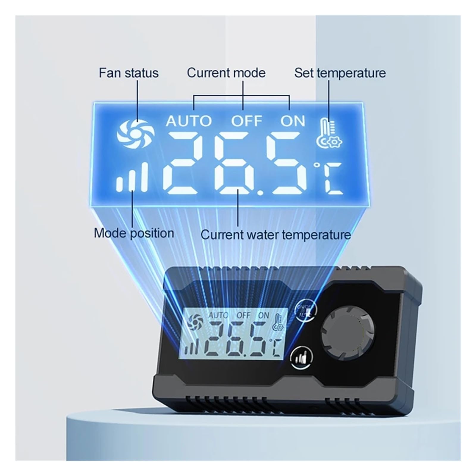 Ventilador de refrigeración for Tanque de Peces de Acuario, Adecuado for Agua de mar Dulce, Control automático de Temperatura, Controlador de Pantalla, Enfriador