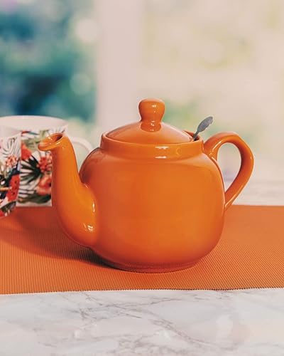 Miniatura 61 de London Pottery Farmhouse - Tetera pequeña con infusor, cerámica, verde, 2 tazas (20.3 fl oz) Verde,Rosado,Agua,Azul Francés,Brillo