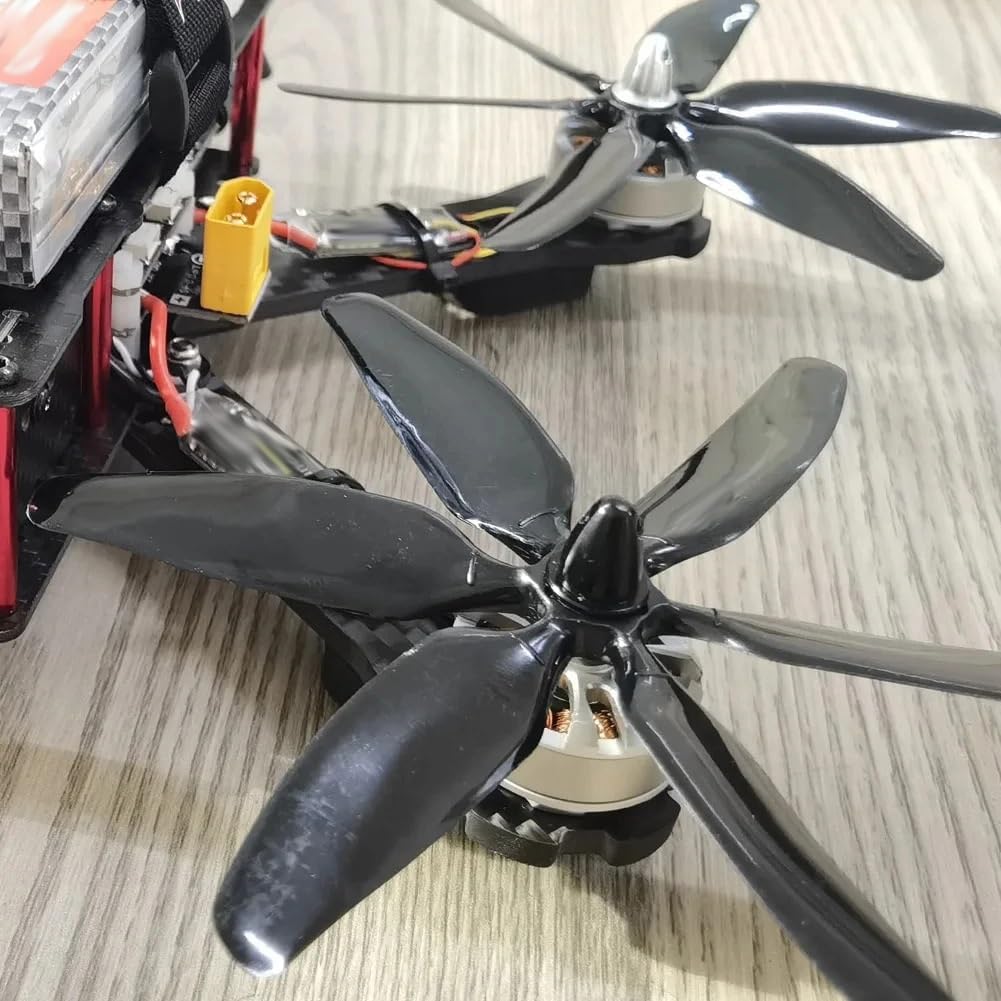 10pcs 504060 5x4x6 6-Blade Single Color CW CCW 5 Inch Propellers Blade Compatible with Quadcopter Racing RC Drones Frame Kit (5 Pair)