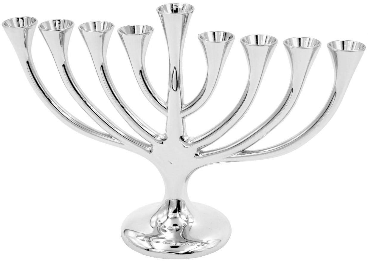 Meir Cohen Hanukkah Menorah with 9 Branches, 15cm, Nickel