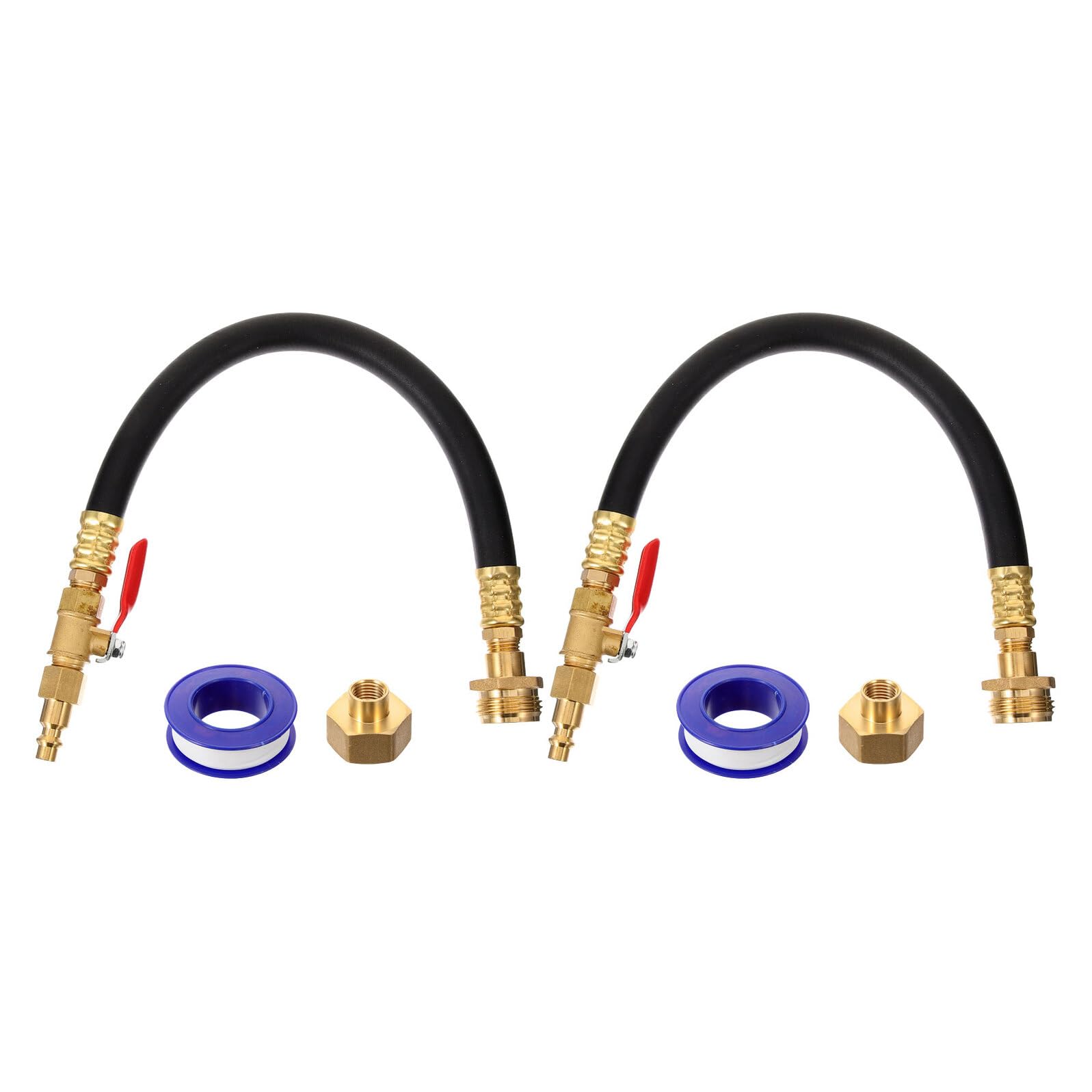 Healeved Set 2 Adattatori per Scarico Acqua Camper Valvola di Intercettazione Connettore Rapido per Tubi Flessibili Resistente Alta Pressione per Svernamento Impianto Idrico Camper