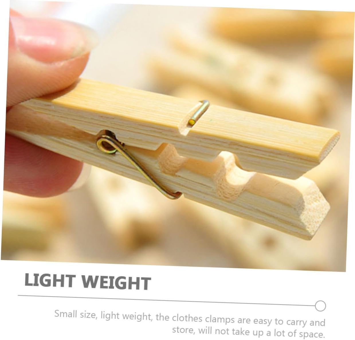 100pcs Multi-Purpose Wooden Clothespins Laundry Drying Racks Clips Firm Hanger Hooks for Clothes