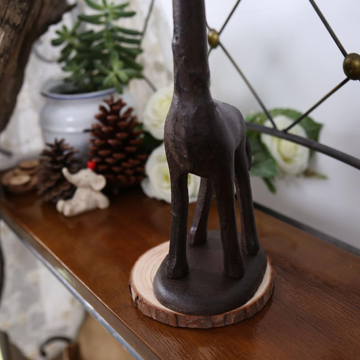 Giraffen Taschentuchhalter aus Eisen Vintage Metallornament mit Bruchfestem Design Kreatives Giraffendekor für Wohnzimmer und Büro