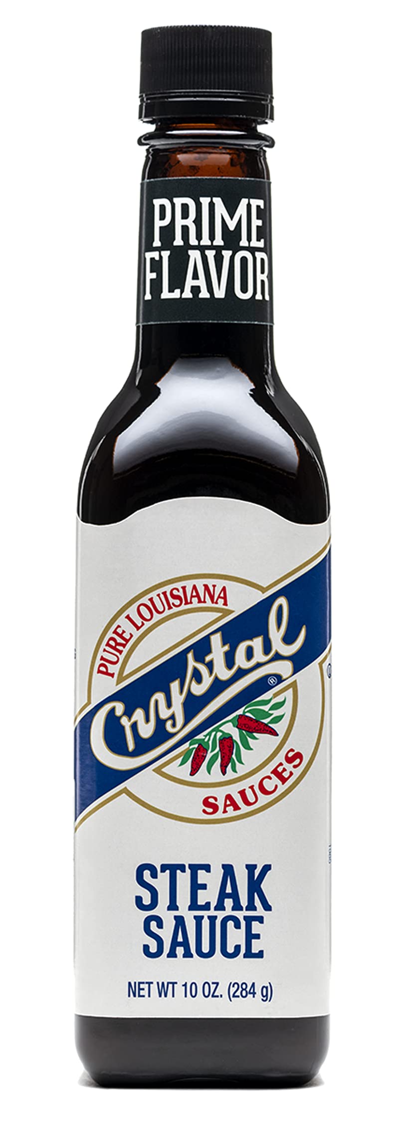 Crystal Louisiana's Steak Sauce, 10 Ounce, Compliments Steak, Chicken, Pork, Grilled, Baked or Fried, Zesty & Smoky Black