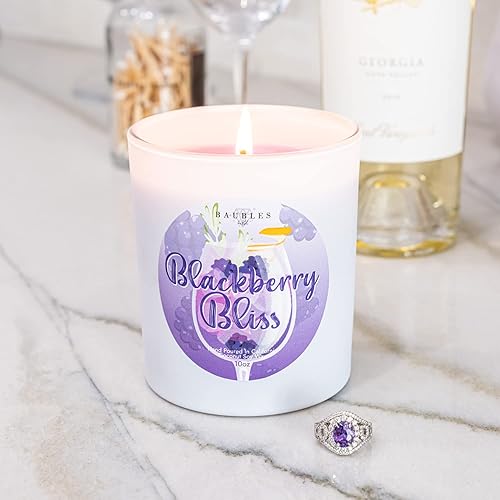 Miniatura 2 de BlackBerry Bliss - Vela iridiscente de 10 onzas con joyas ocultas, 100% mezcla de soja y coco