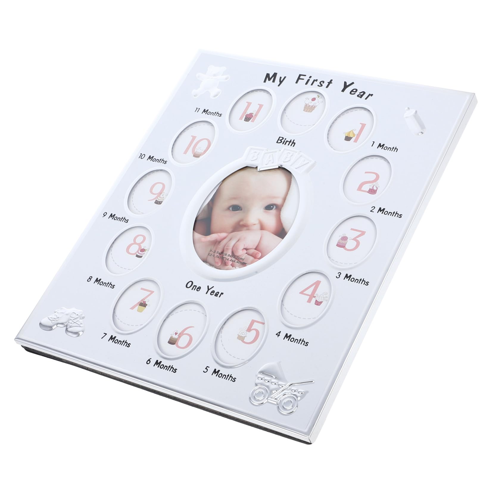 Cadre photo mois pour bébé blanc en bois pour croissance mensuelle