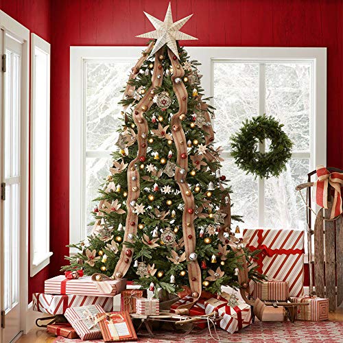 Yosichy Rustic Christmas Tree Ornaments Stocking Decorations Burlap Country Christmas Stocking Ball Tree Bell With Red And Green Holly Leaves For Holiday Party Decor-8Pcs #TOP7