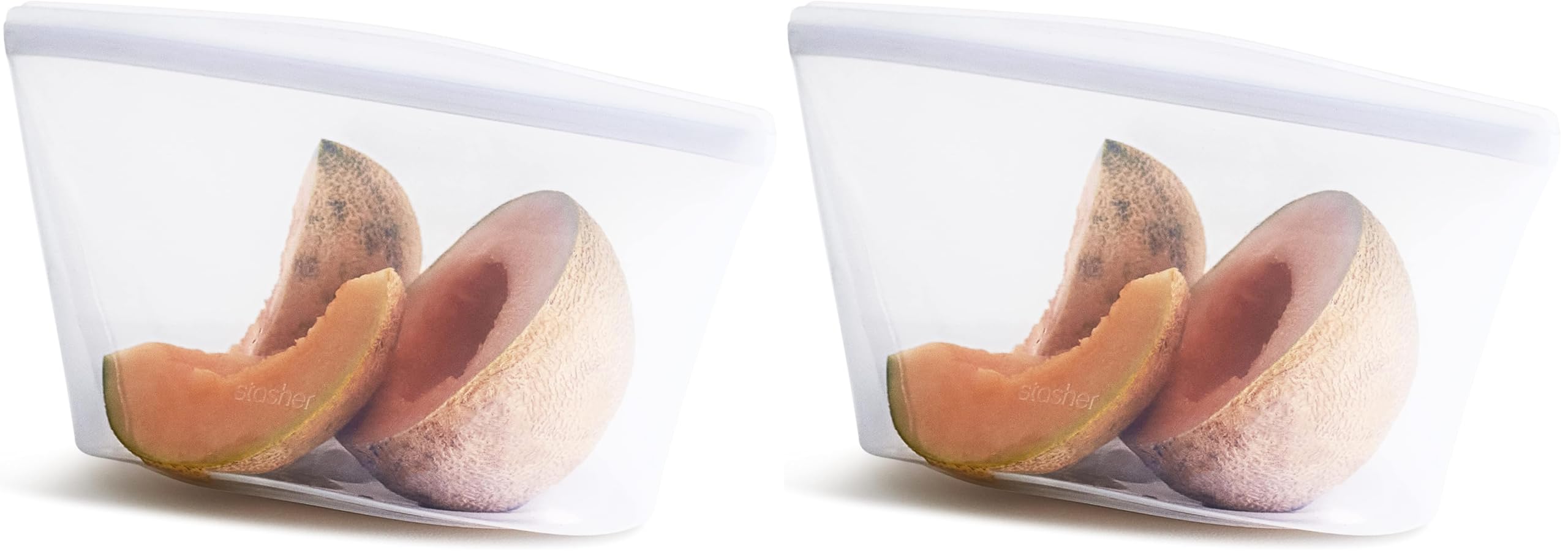 Stasher Premium Reusable Silicone Bowls, 2-Pack, Clear, 8-Cup