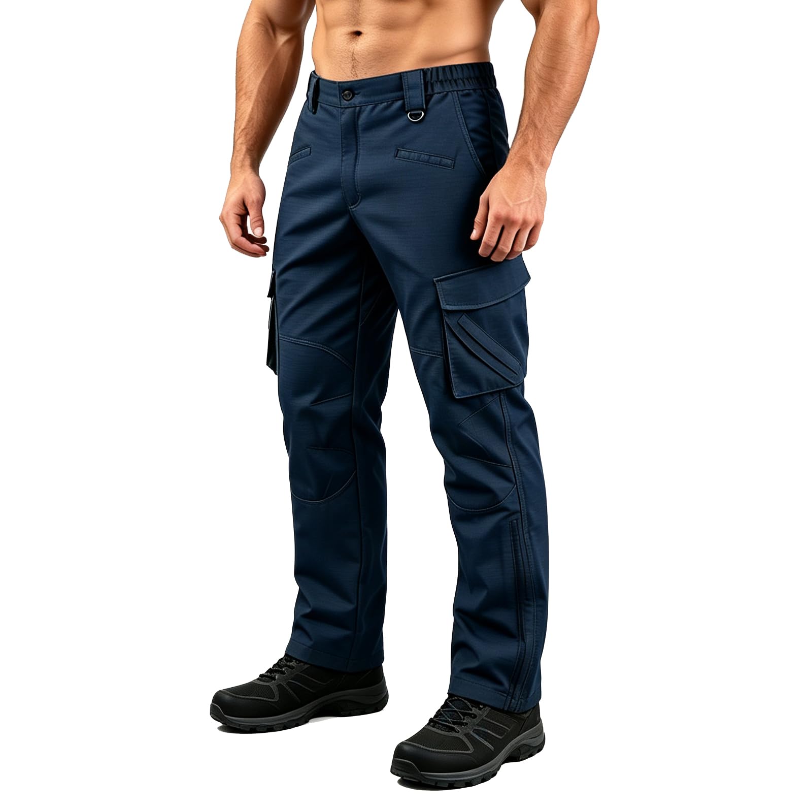 ZITY Arbeitshosen Männer Taktische Hose Cargohose Herren Elastische Taille Wanderhose Outdoor Bergsteigen Hosen mit Mehrfach Taschen