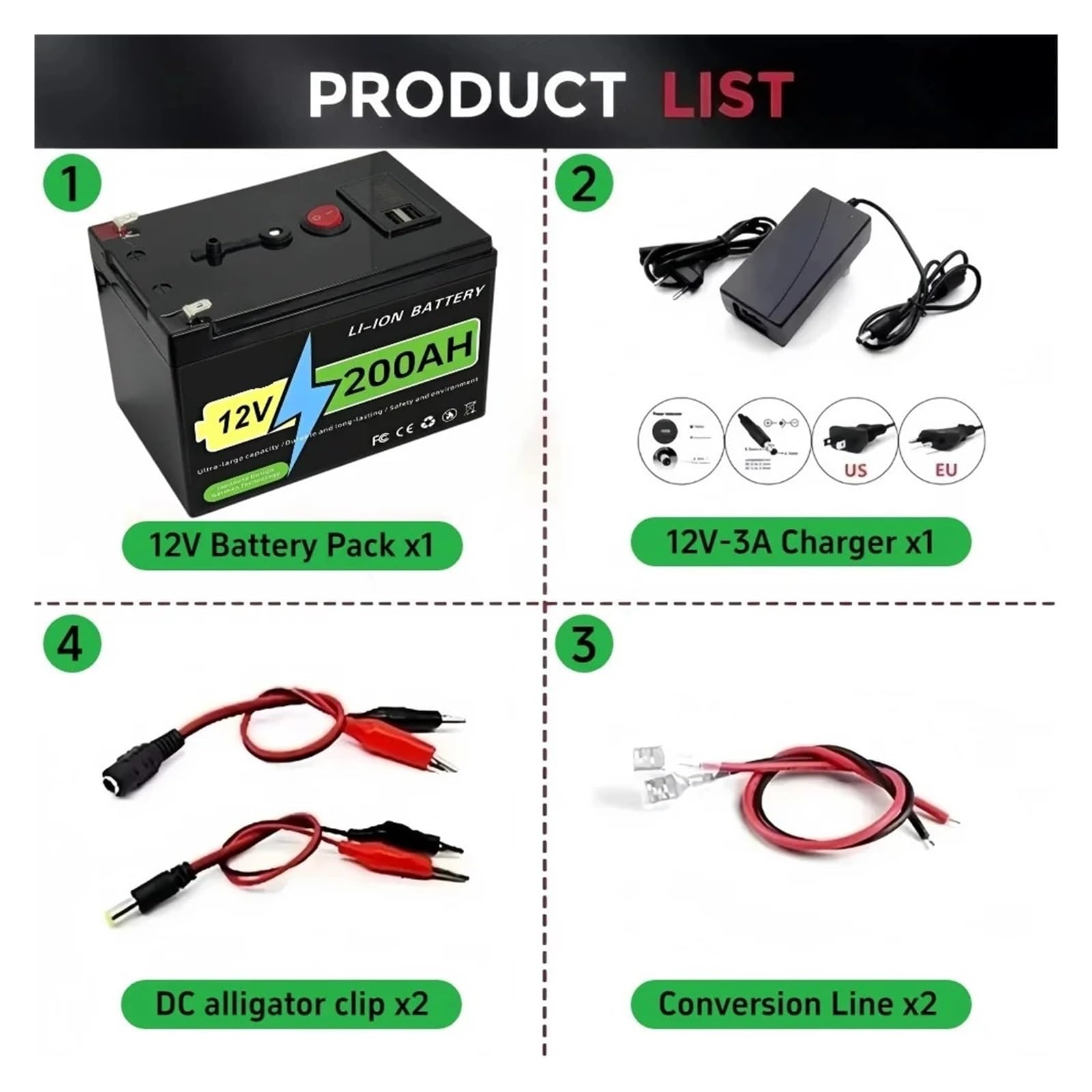 Ricarica della batteria al litio di accumulo di energia solare della batteria 12v Lifepo4 | Alimentatore for accumulo di energia domestica 100AH ​​200AH(12E 180Ah Battery)