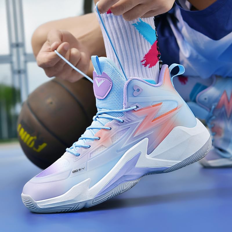 Women's Men's Basketball Shoes Fashion Volleyball Sneakers Breathable Comfortable Non Slip Lace Up Sport Outdoor Shoe 6