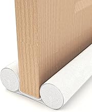 93cm Double Door Draught Excluder Free to Cut, HASA Area Door Draught Excluder with Waterproof Oxford Fabric, Bottom Door Insulation for Interior and Exterior Door Protection, White