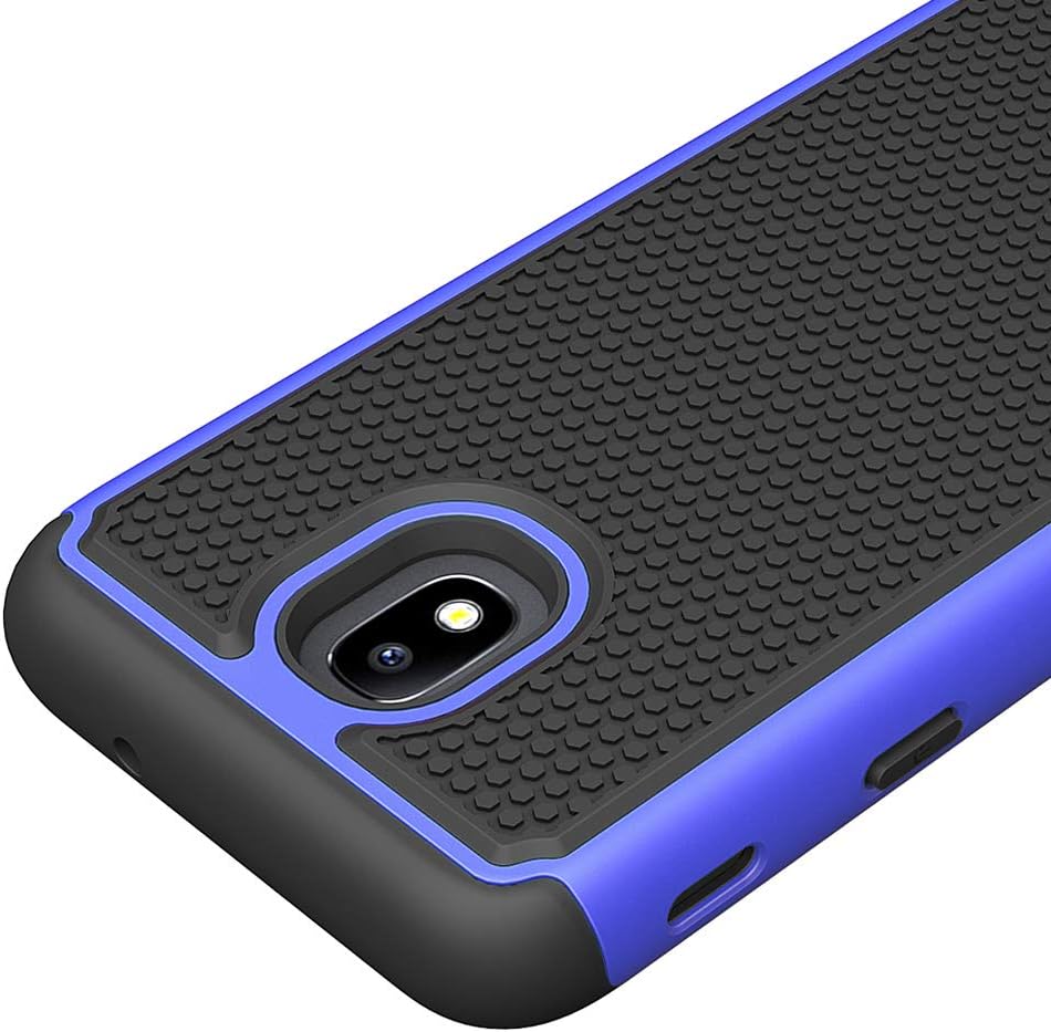 Phone Case for Samsung Galaxy J7 Star J 7 Crown 7J Refine 2018 J7V V 2nd Gen with Tempered Glass Screen Protector Cover and Rugged Hybrid Cell Accessories Glaxay Aura S767VL SM J737V Cases Black Blue