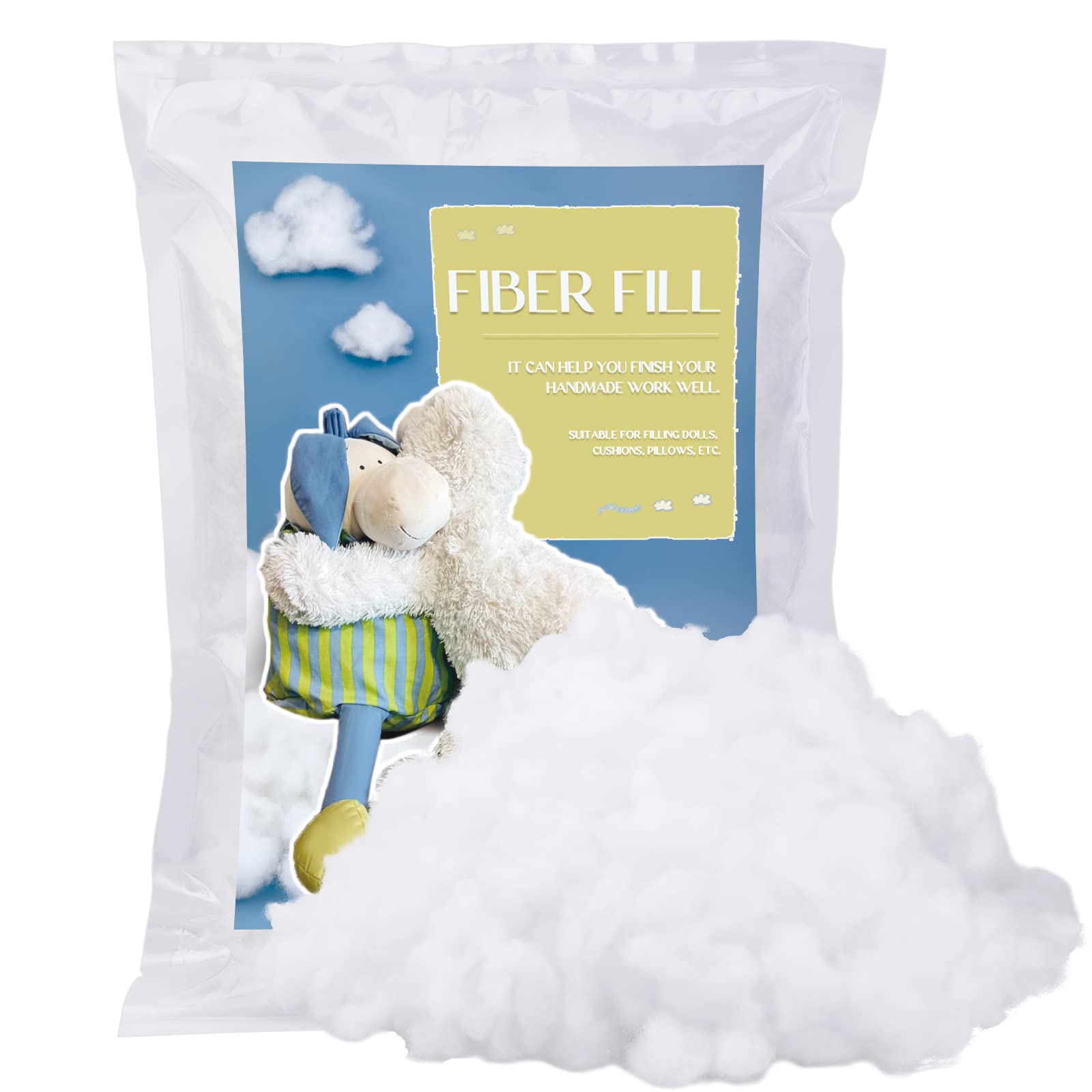 Yizzvb 200g Polyfill Stuffing, 3.5oz Polyester Fiber Fill, Polyfill Stuffing, Polyester Fiber, Premium Fiber Fill Stuffing, High Resilience Fill Fiber Cushions, Pillows, Quilts, Stuffed Animals