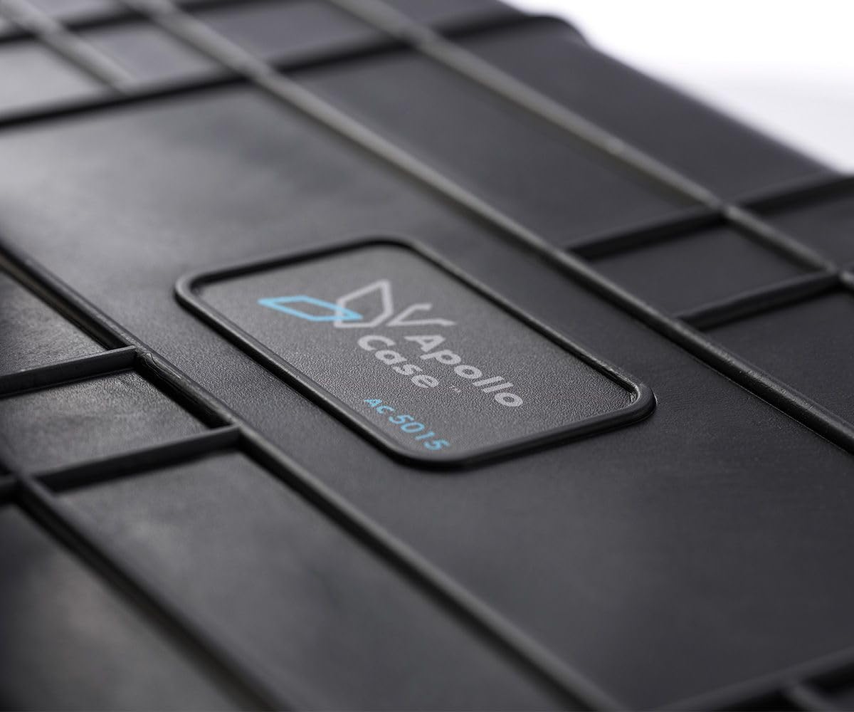Apollo Case 5015 - Custodia protettiva in plastica resistente per attrezzature, antiurto, design sottile, antigraffio e leggera, ideale per l'uso quotidiano, Nero , Minimalista, plastica