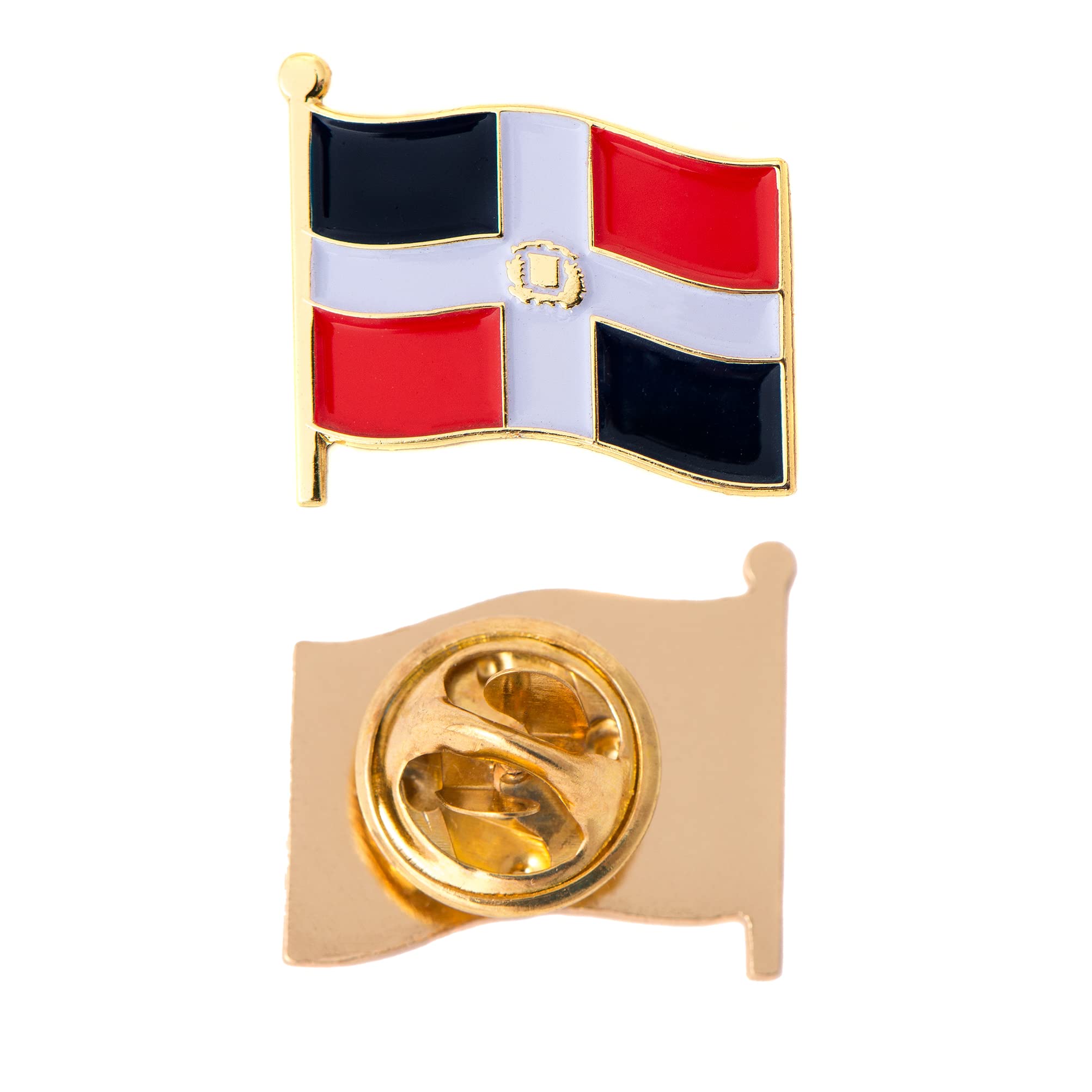 Desert Cactus Dominican Republic Lapel Pin Enamel Finish (Waving Flag)