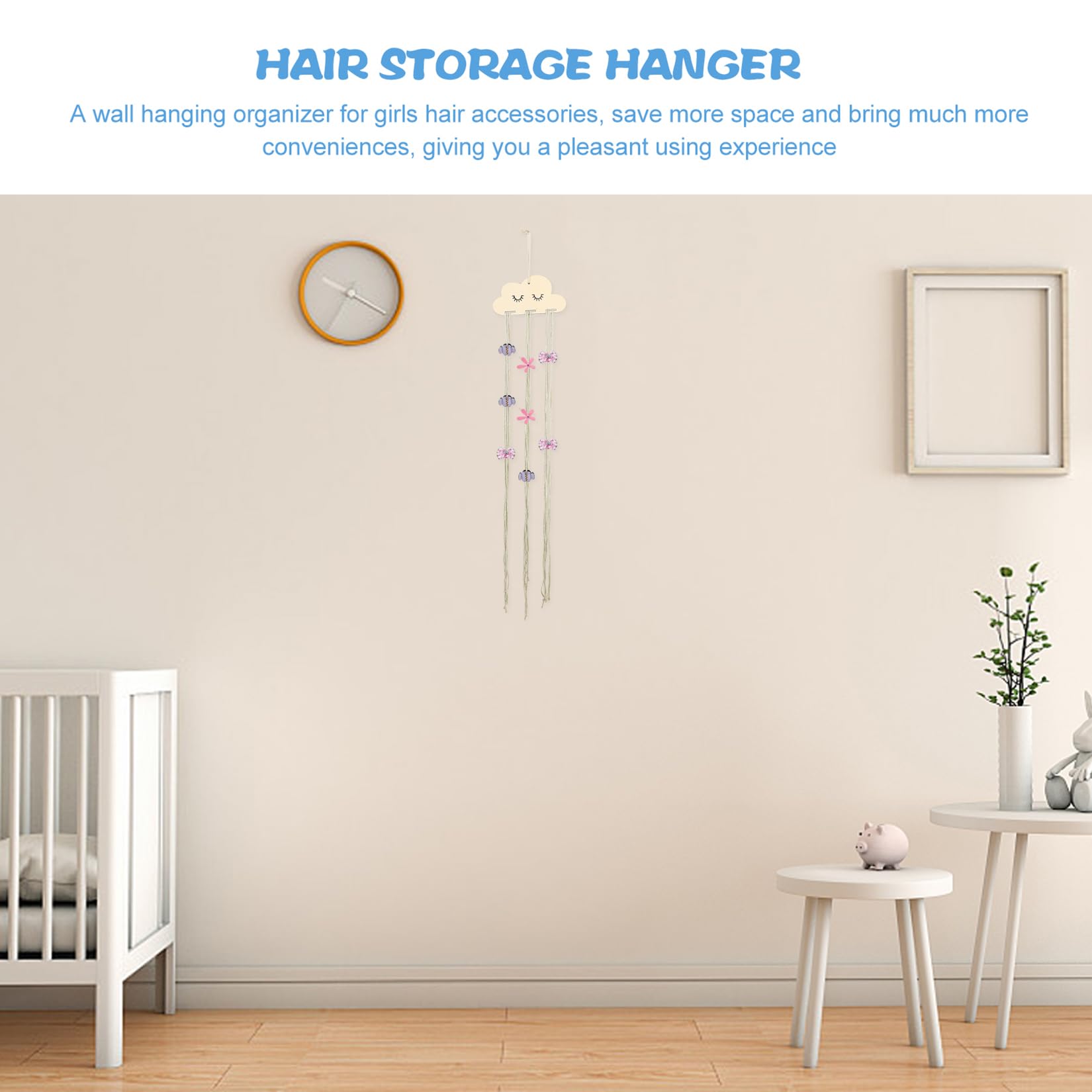 Organizer Per Capelli A Forma Di Nuvola - Porta Accessori Per Bambine Con Gancio - Foto 4