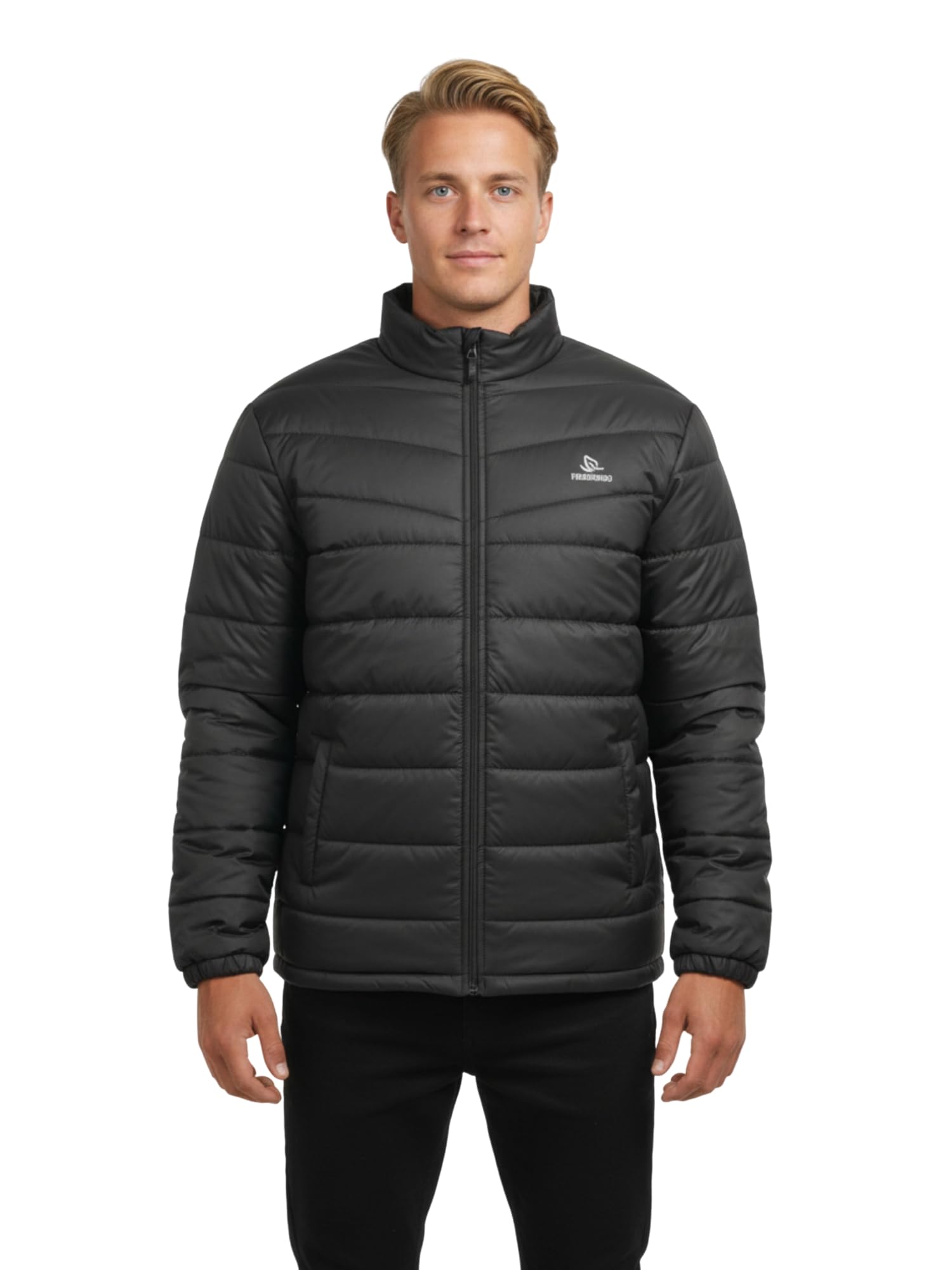Men’s Nylon Puffer Jacket | Lightweight Quilted Winter Jacket | Warm Hoodless Outerwear for Travel, Work &