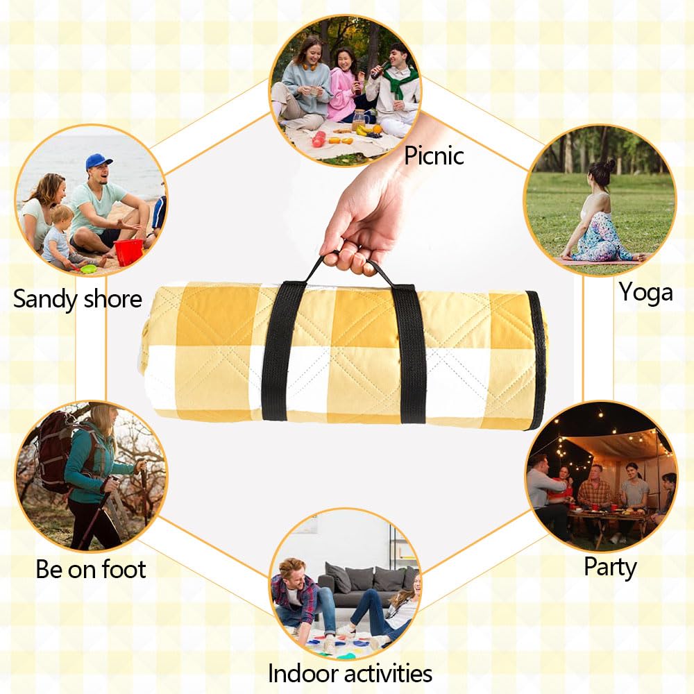 Stuoia Campeggio, Portatile Tappetino da Spiaggia Pieghevole, Multiuso Portatile Leggero Antivento Plaid Picnic Blanket per attività All'Aperto,Tent,200×200cm