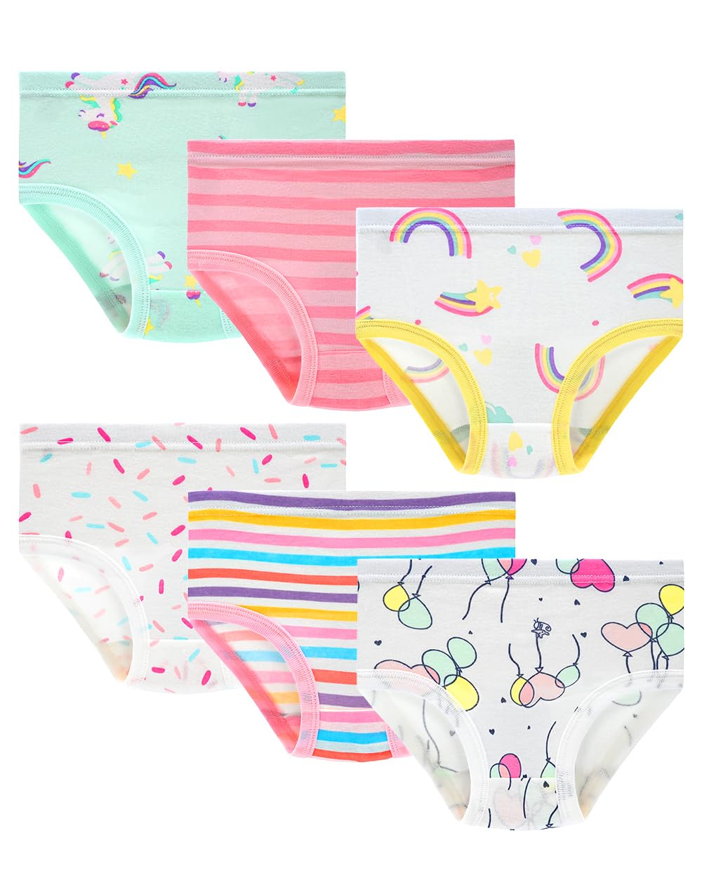 HYCLES Little Girls Underwear Toddler Girls Soft Cotton Undies Kids Panties 6-pack