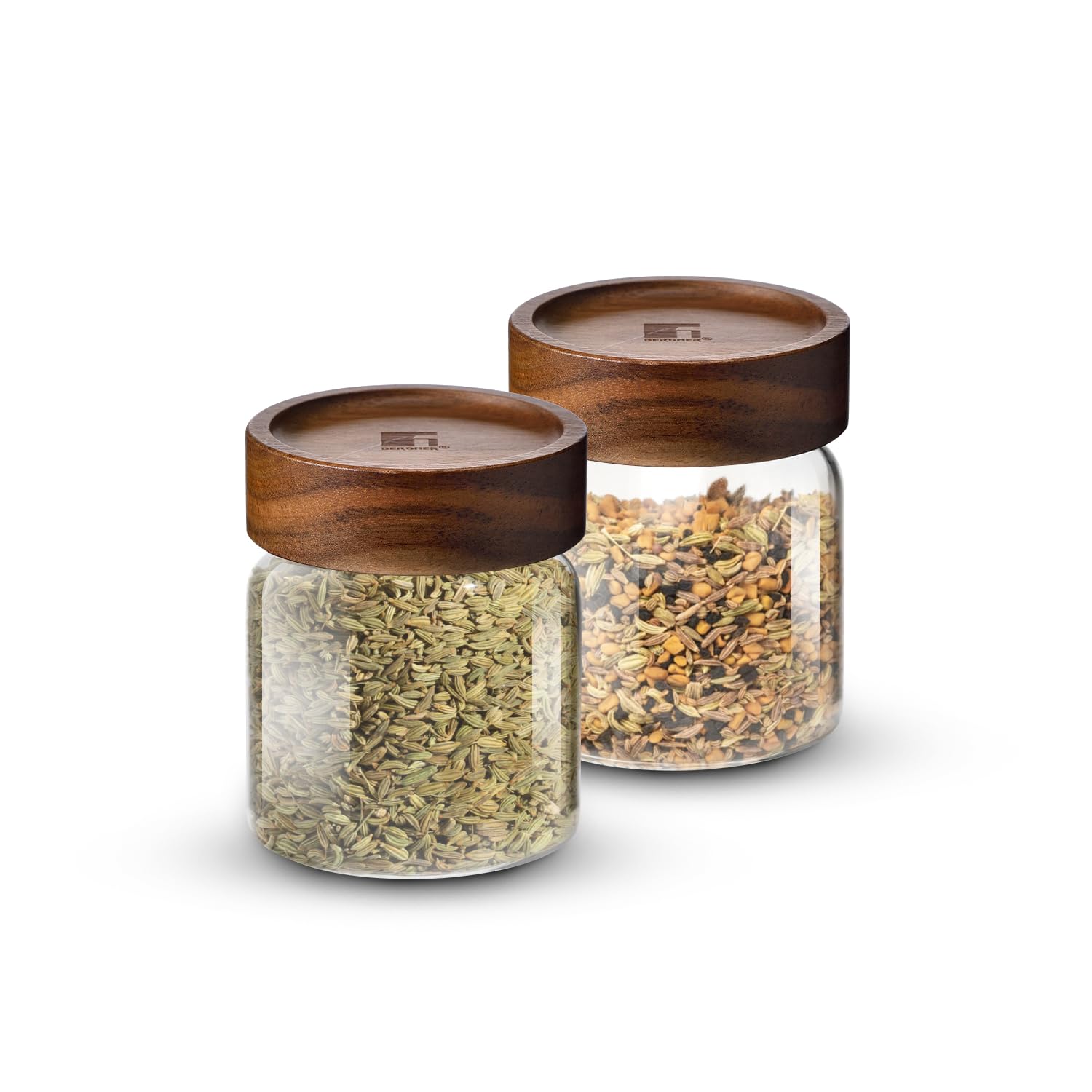 Bergner Acadia Borosilicate Glass Jars with Solid Wood Lid, Set of 2 Jars, 340ml Each, For Storing and Preserving Sugar, Flour, Tea, Coffee, Spices, Biscuits, Oats | Multipurpose Container for Kitchen-image-27