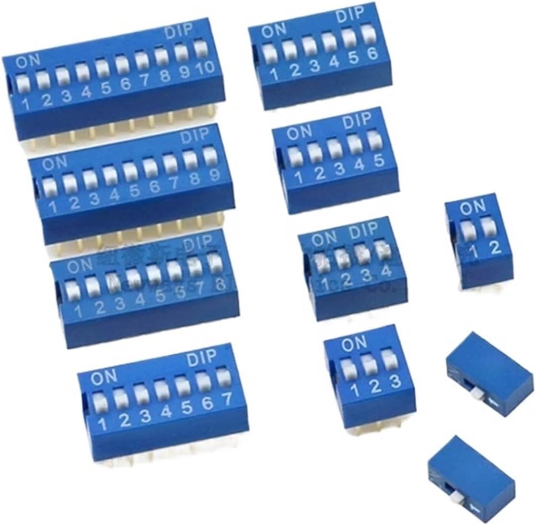 10PCS/Lot Positions DIP Switch DS 1P 2 3 4 5 6 8 10 12P Way 2.54 mm Toggle Switch Blue Snap Switch(1 Way (10Pcs))