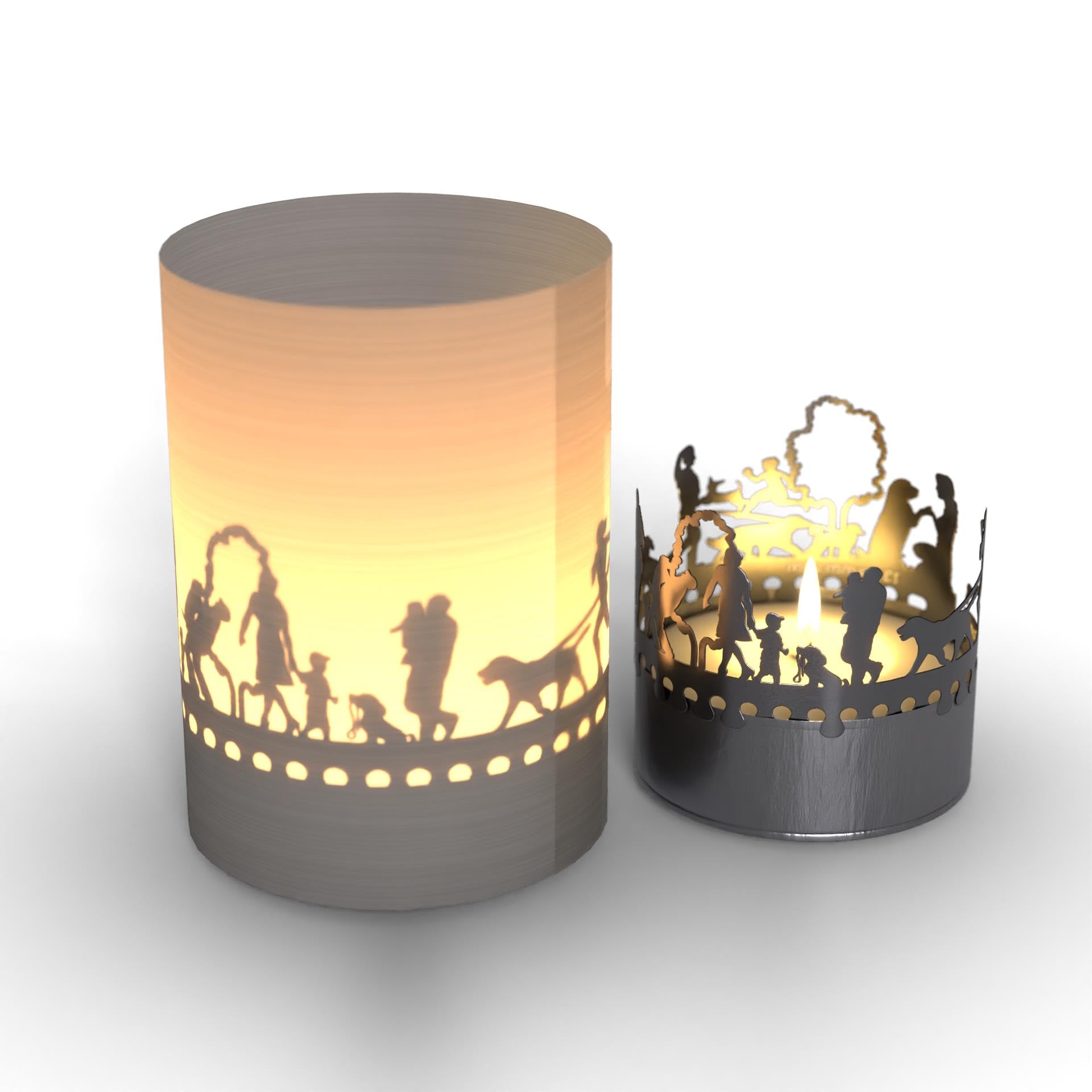 13gramm Dog Gift Tube Shadow Play Candle - Projecting Silhouette Motifs of Labrador, Chihuahua, Dachshund, Poodle - Perfect Dog Lover's Gift
