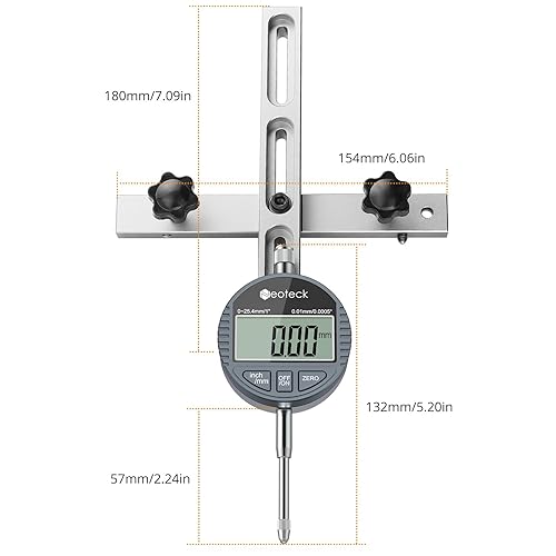 Miniatura 7 de Neoteck Indicador de Dial Digital de 0-1'' para Sierra de Mesa Adecuado para Sierras de Mesa con un Ancho de Ranura de 34" (19mm) o más para Alinear