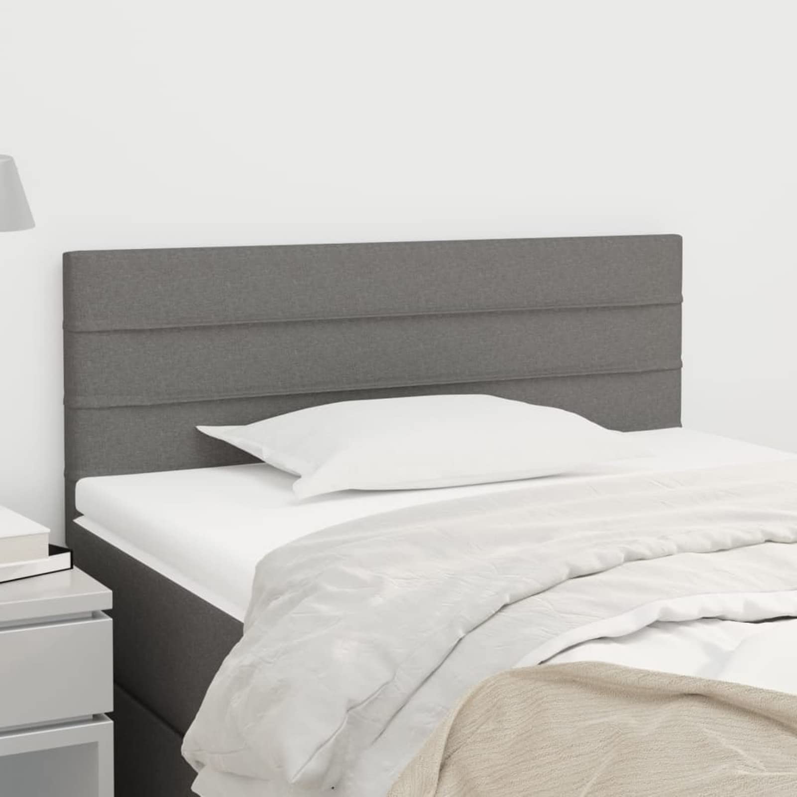 Cabecero, Cabezal De Cama, Cabecera para Cama, Cabeceira Cama, Cabezales Dormitorios Modernos, de Tela Gris Oscuro 90x5x78/88 cm
