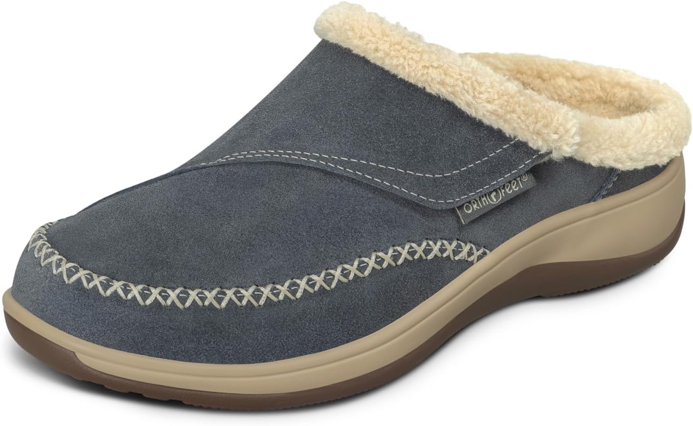 Orthofeet Women's Orthopedic Faux Fur Lined Charlotte Slippers