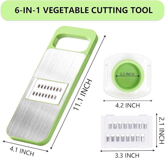 Mandolina cortadora multifuncional para cocina 6 en 1 acero inox miniatura 3