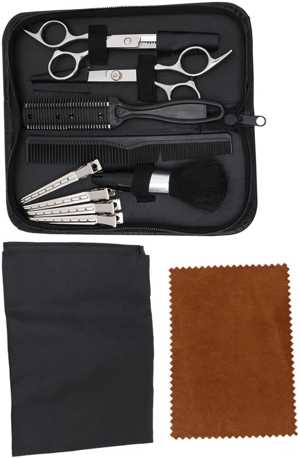 Professional Hair Cutting Scissors Set Kit Thinning Shears Hair Comb Clips for Barber Tools