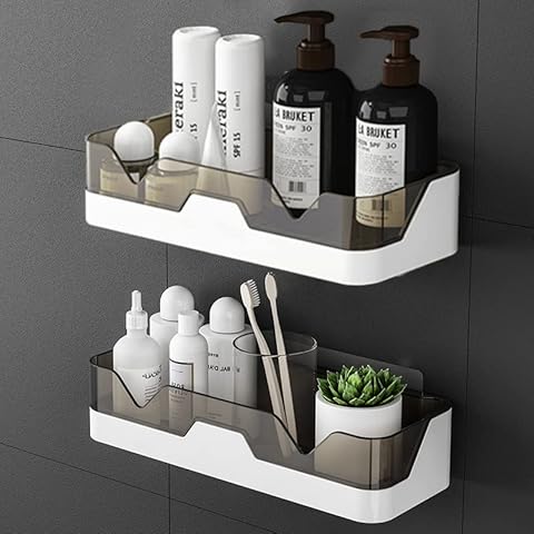 BLYPHOO Shower Caddy Adhesive Shower Shelf for Bathroom 2 Pack: Premium Bathroom Wall Organizer - No Drilling Shower Organizer - Adhesive Kitchen Storage Rustproof Storage Rack for Bathroom Cover