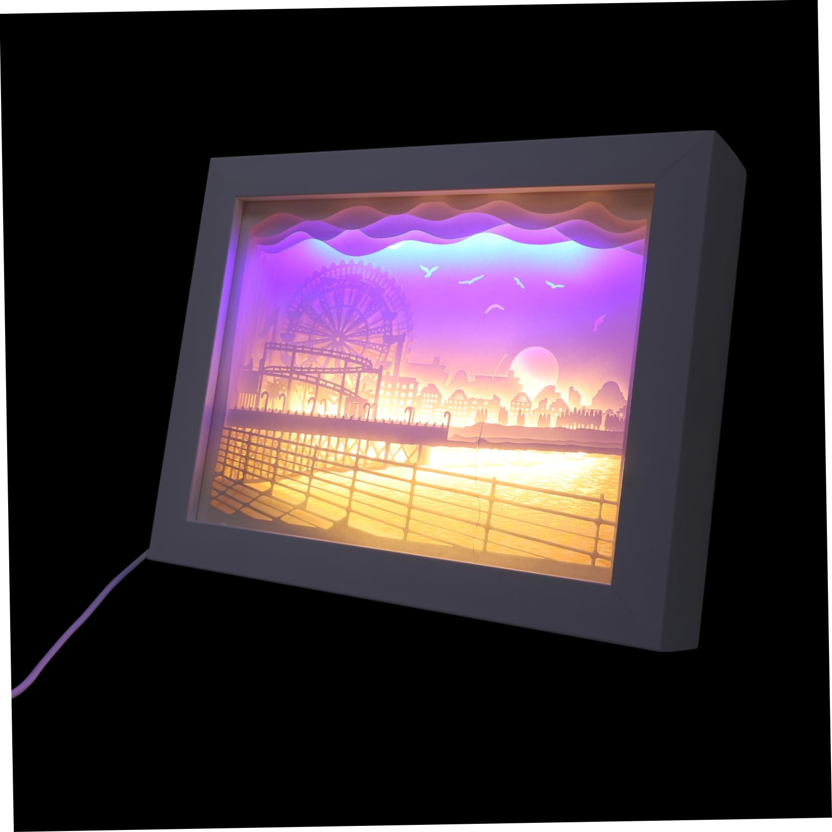 VILLCASE 1Pc Paper Cuttings Lamp Unique Luminous Ornament Decor Light Craftsmanship for Relaxed Atmosphere Paper Carving Decoration