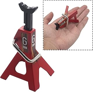ShareGoo Metal 6 Ton RC Car Jack Stands Adjustable Height Lifting Jack Repair Tool for Traxxas TRX-4 Axial SCX10 Wraith Tamiya CC01 RC4WD D90 1/10 RC Crawler Truck,Red