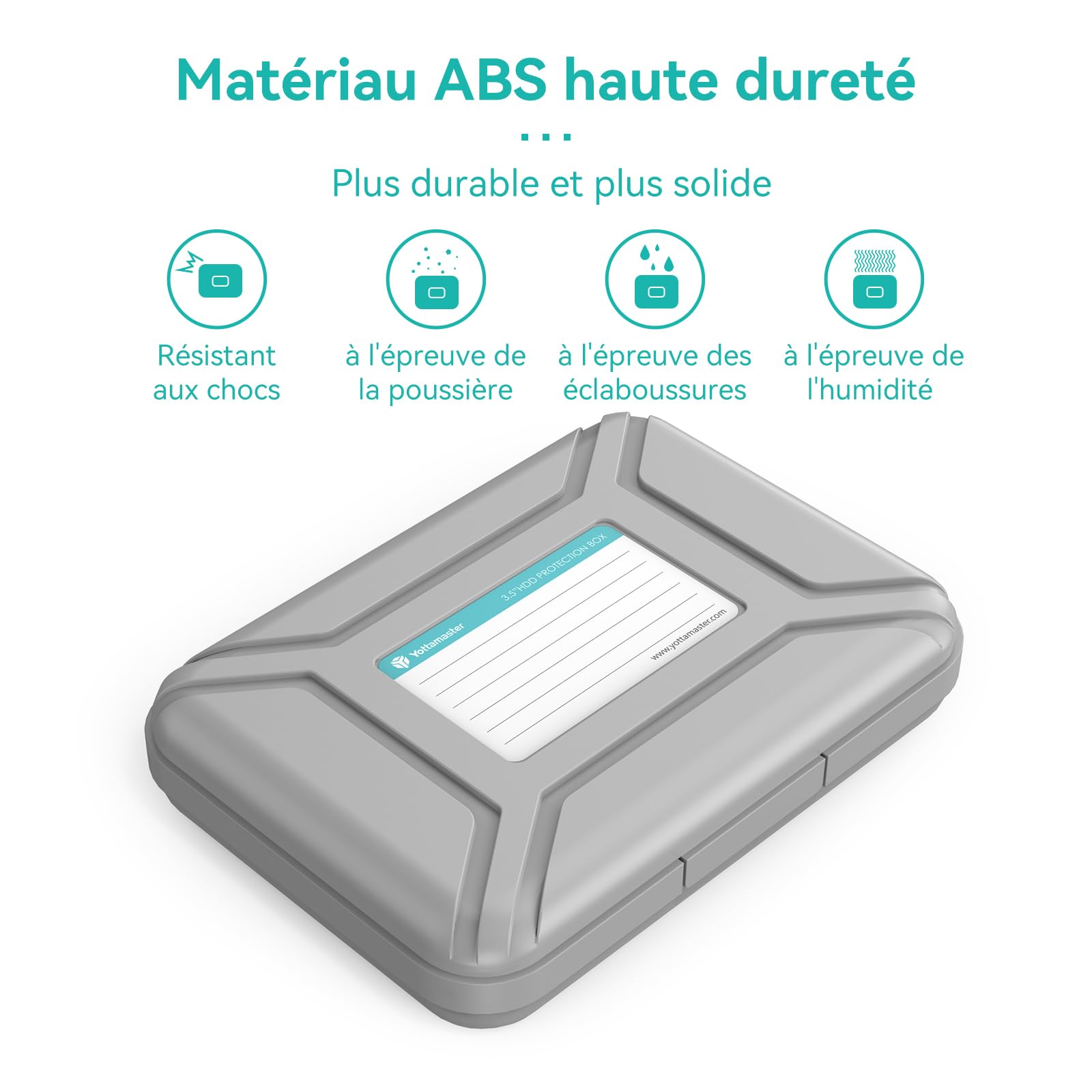Yottamaster Etui de Protection Disque Dur 3,5 Pouces Antistatique Antichoc Anti poussière (Un Ensemble de 5)
