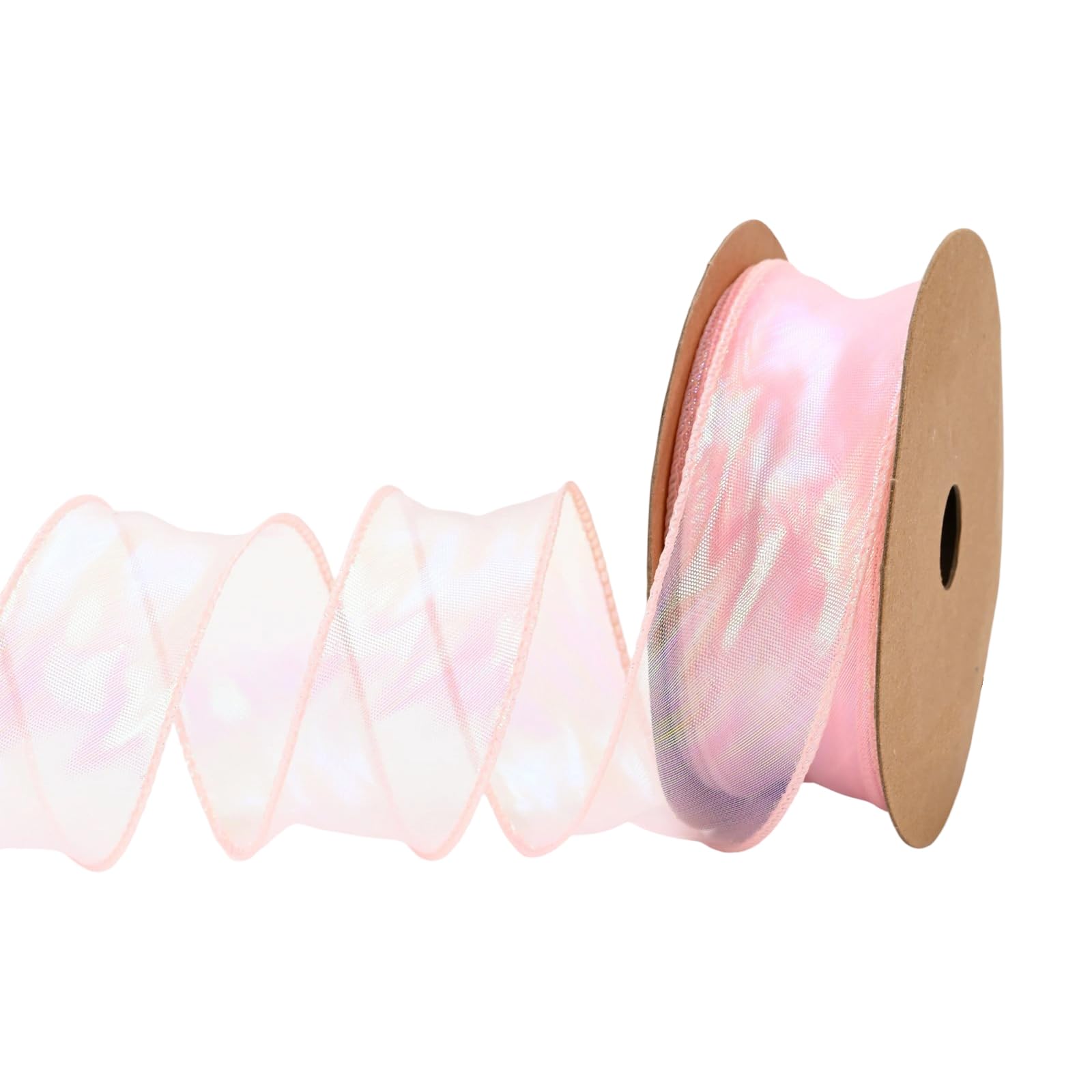Buxuaaaa Fantasy Color Powder 10Yard Organza Ribbon 40Mm Sheer Organza Ribbons For Bouquets Wrapping Making Bows Wreath Wedding Decoartion Bouquets Ribbon