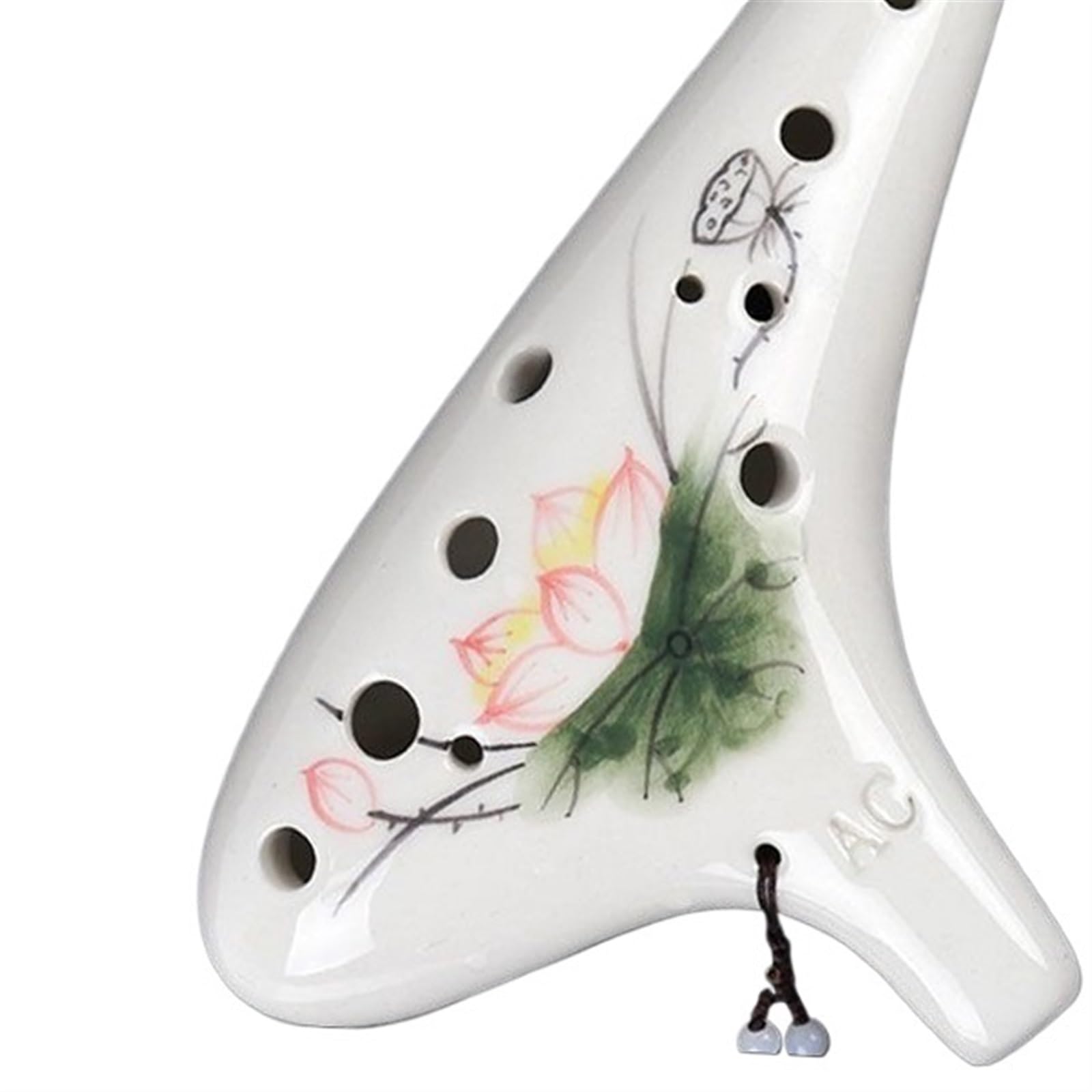 Instrument ocarina, 12-otworowa okaryna w tonacji C, instrument ceramiczny, wielokolorowy(A)